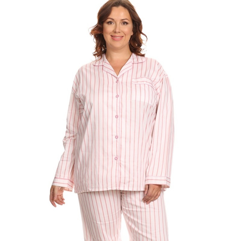 100% COTTON PAJAMAS IN PINK STRIPES